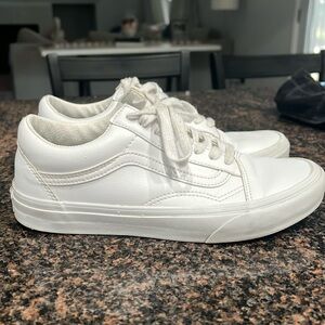 White leather vans